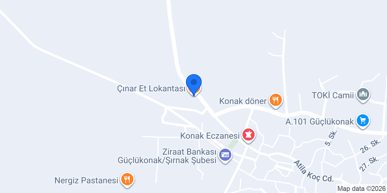 Çınar Et Lokantası konumu