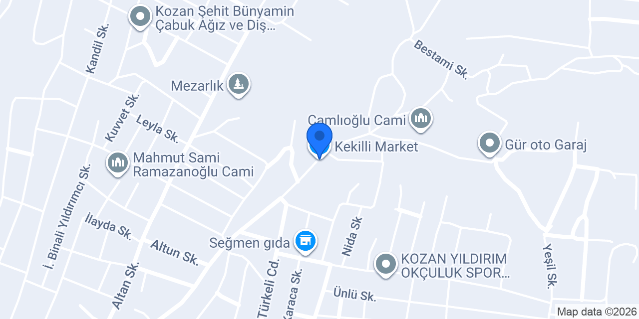 Kekilli Market konumu