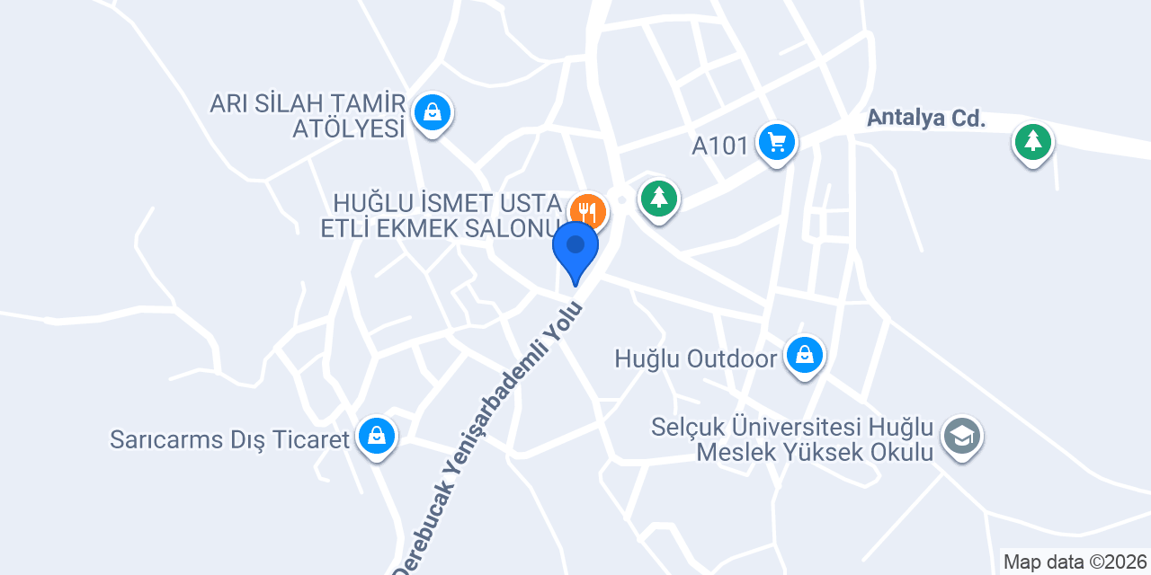 Huğlu İsmet usta etli ekmek konumu