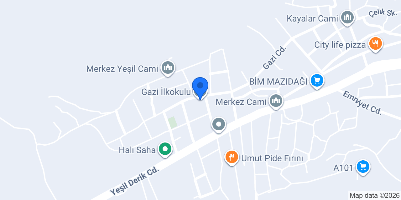 Gazi İlkokulu konumu