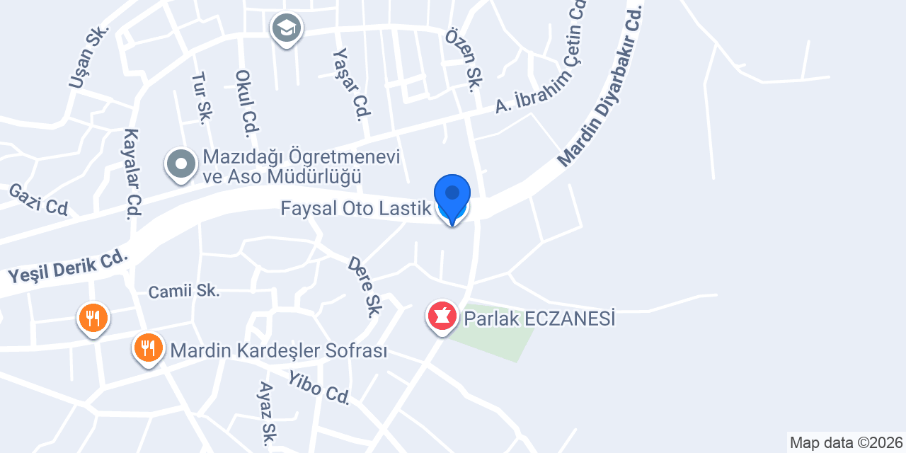 Faysal Oto Lastik konumu