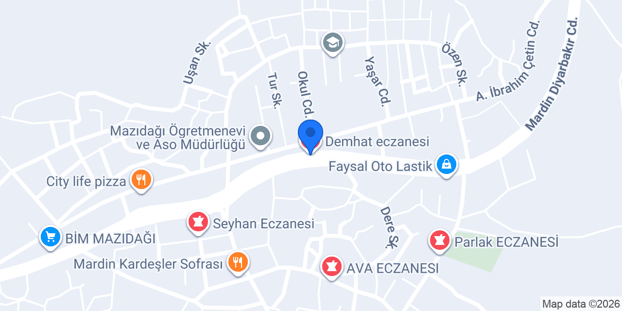Demhat eczanesi konumu