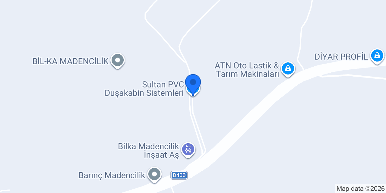 Sultan PVC Duşakabin Sistemleri konumu