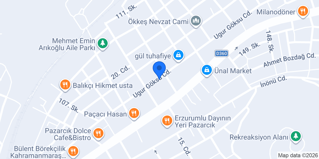 Pazarcık Anaokulu konumu