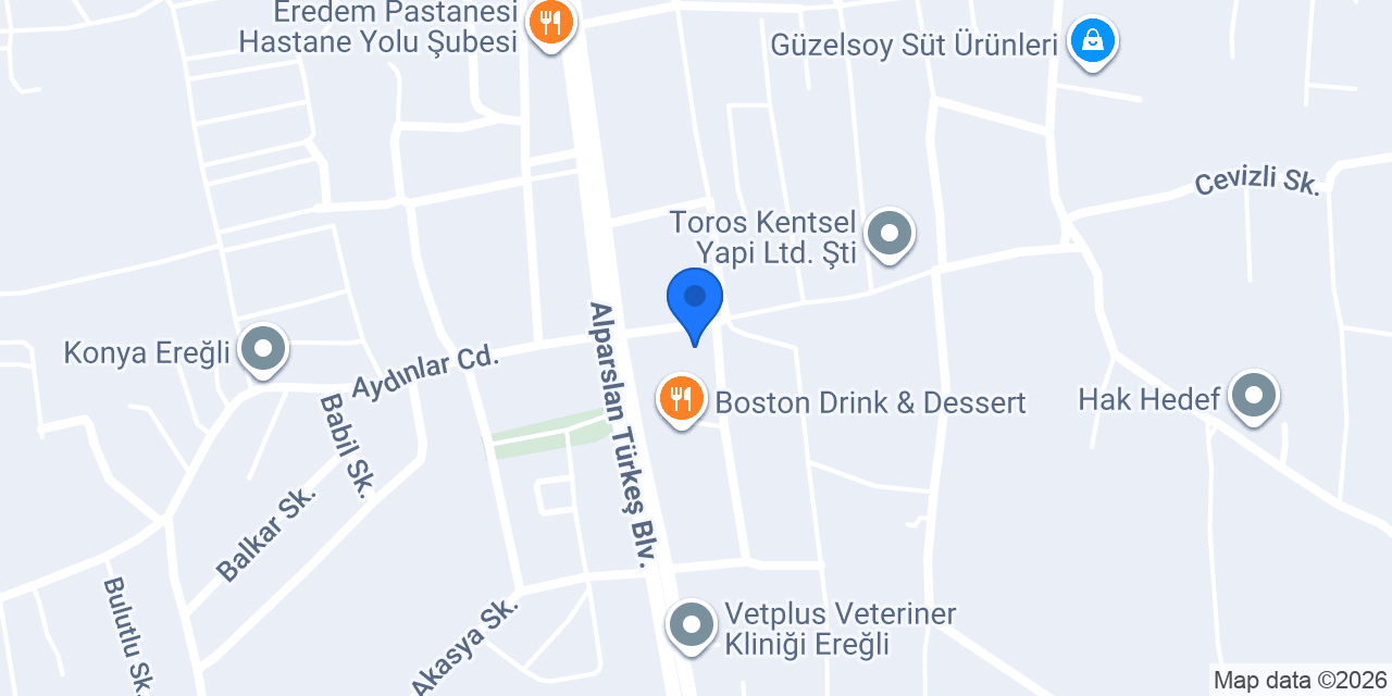 Canev Mobilya Ereğli Şubesi konumu