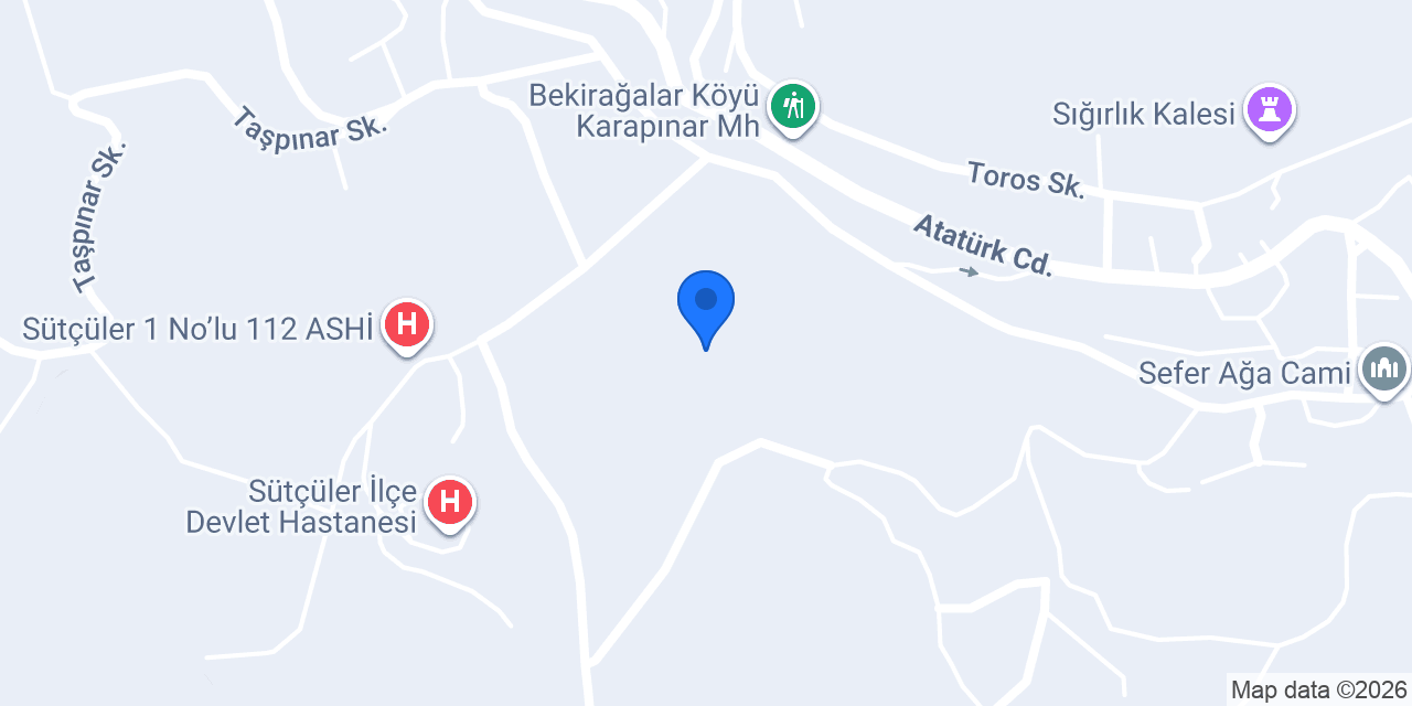 Isparta Sütçüler Aile Sağlığı Merkezi konumu