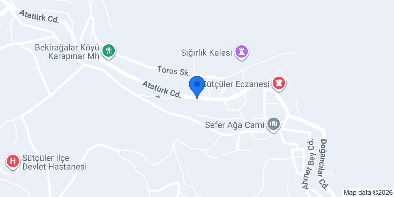 Sütçüler İlçe Emniyet Amirliği konumu