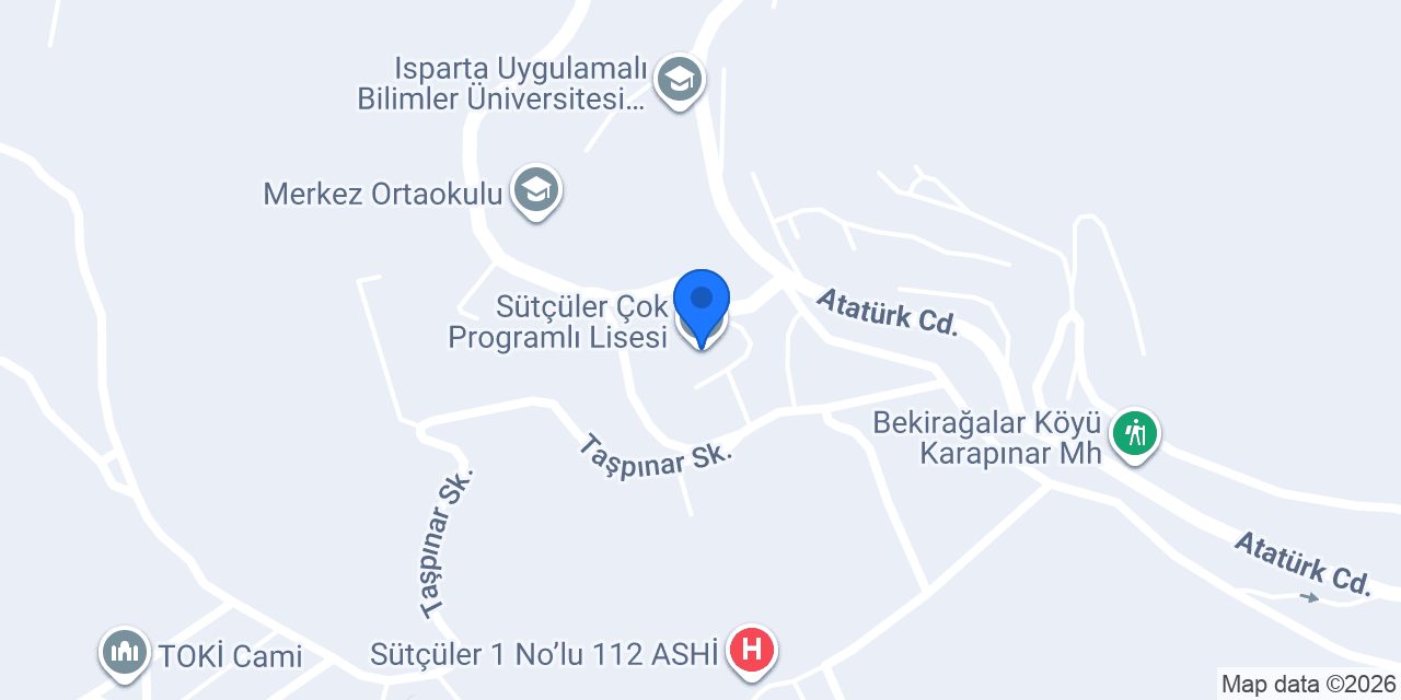 Sütçüler Çok Programlı Lisesi konumu