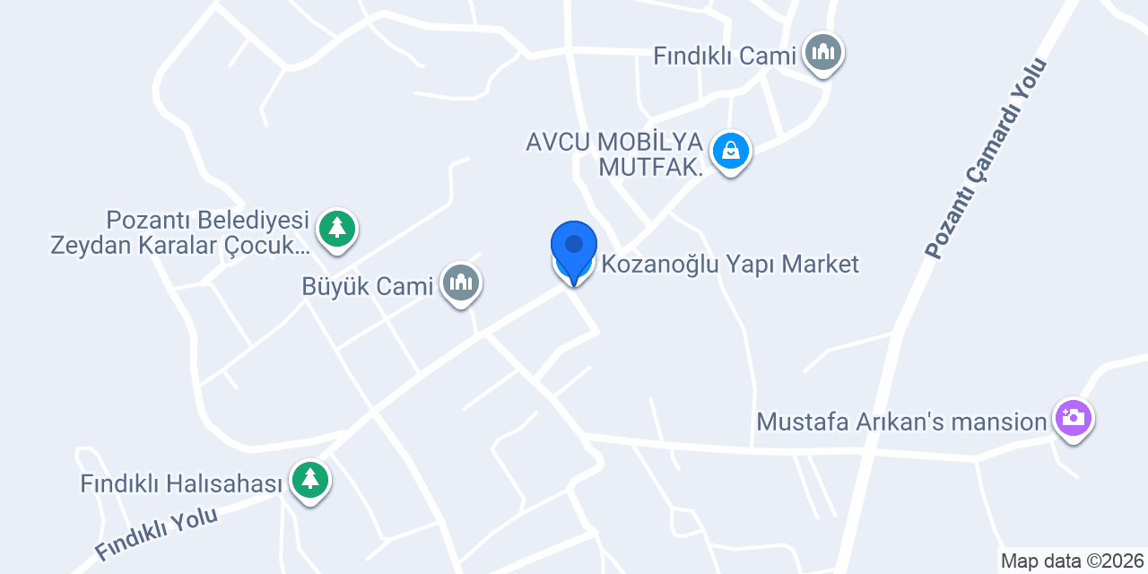 Kozanoğlu Yapı Market konumu