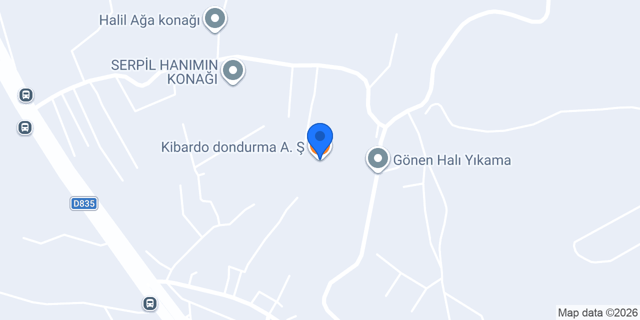 Kibardo dondurma A. Ş konumu