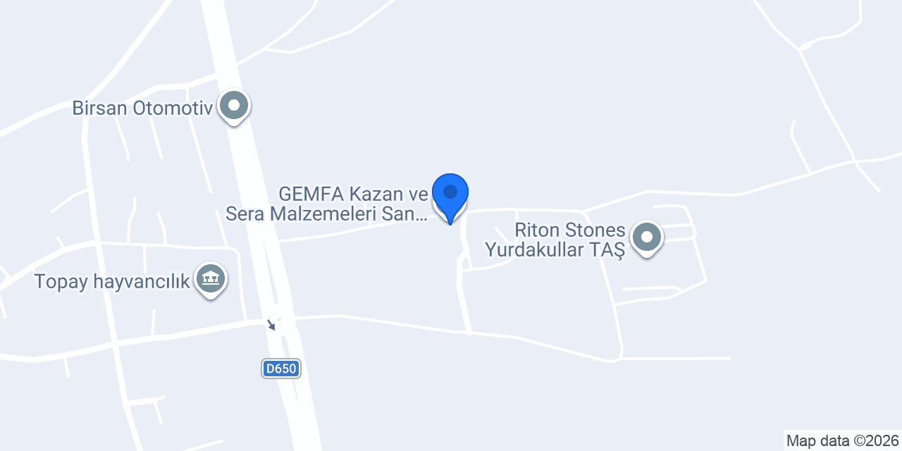 GEMFA Kazan ve Sera Malzemeleri San Tic. Ltd. Şti. konumu