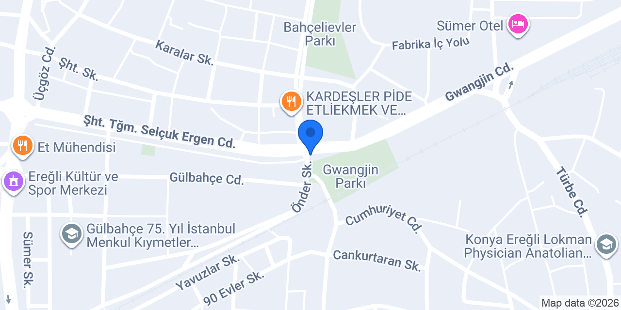 Konya Ereğli Gülbahçe Taksi konumu