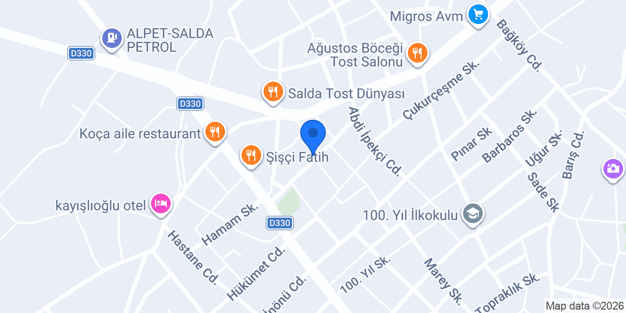 Salda Göl Restaurant konumu