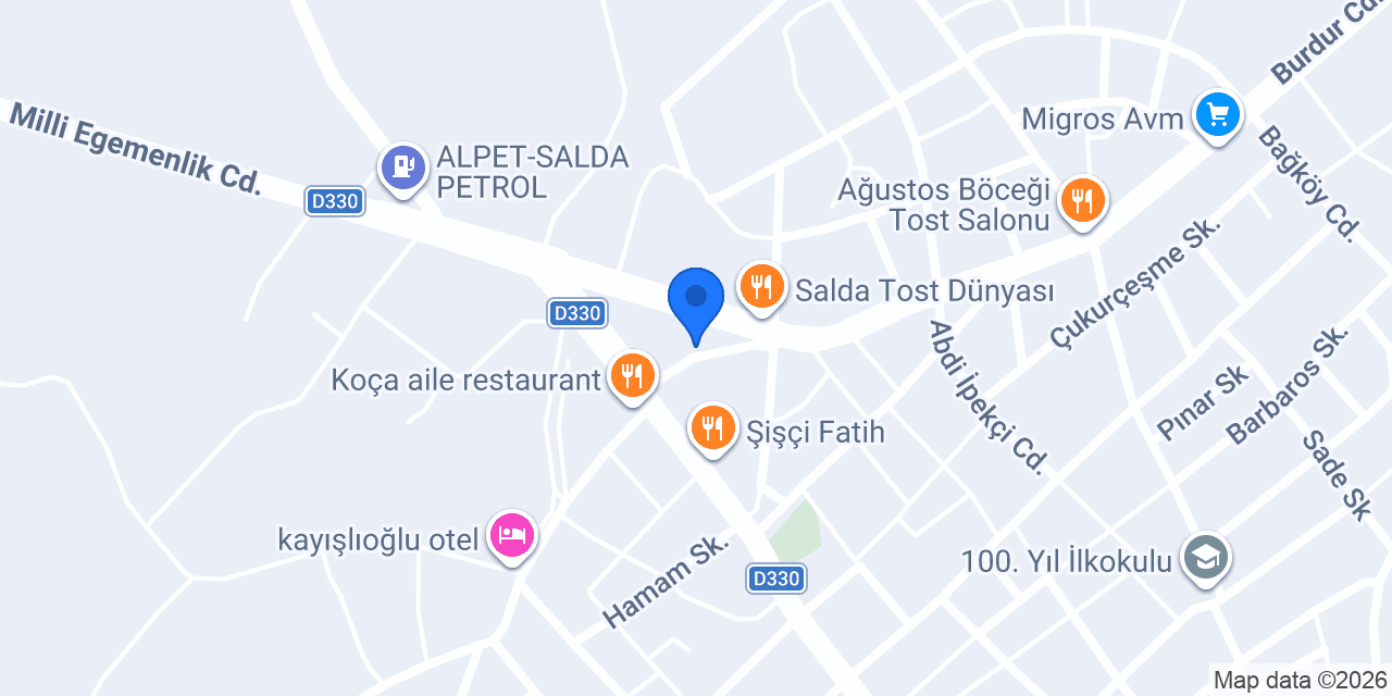 Yeşilova Otogar Taksi konumu