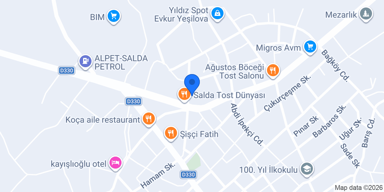 Ptt-yeşilova Şubesi konumu