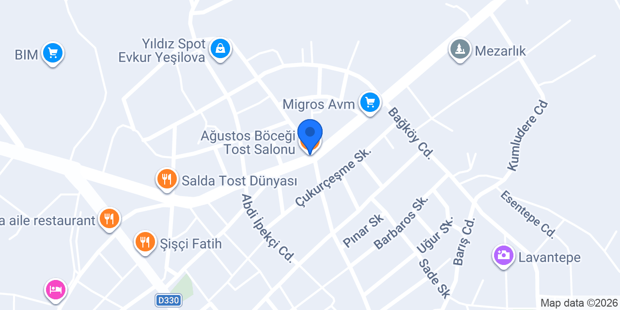 Ağustos Böceği Tost Salonu konumu