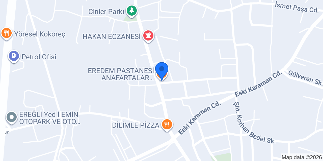 EREDEM PASTANESİ ANAFARTALAR ŞUBESİ konumu