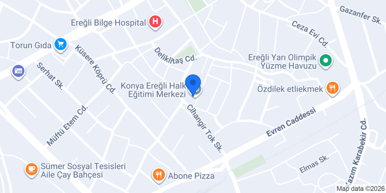 Konya Ereğli Halk Eğitimi Merkezi konumu