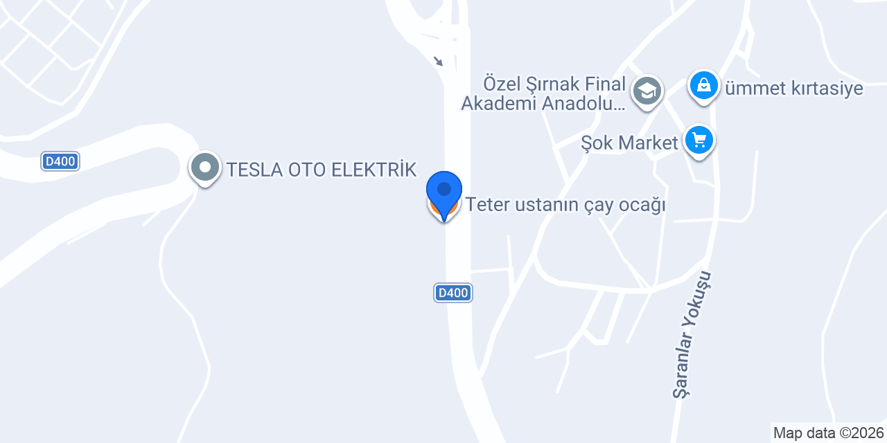Teter ustanın çay ocağı konumu