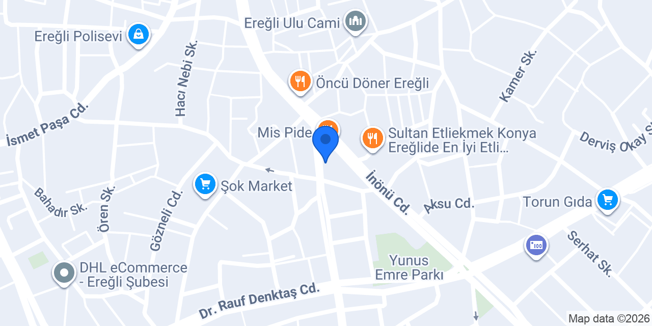 Konya Ereğli İşler Kitabevi konumu