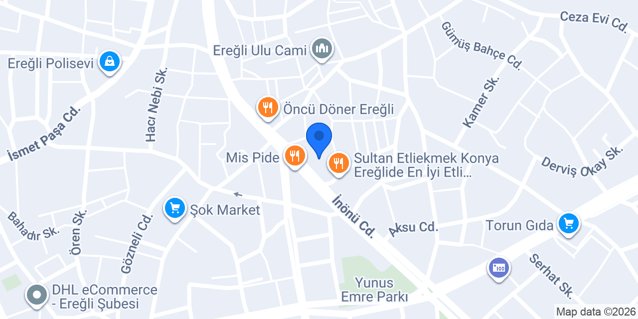 Teb-ereğli Şubesi konumu
