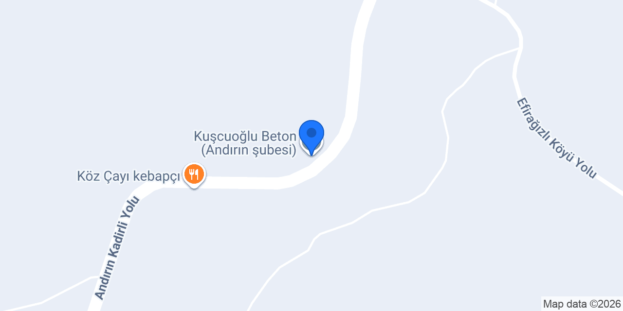 Kuşcuoğlu Beton (Andırın şubesi) konumu