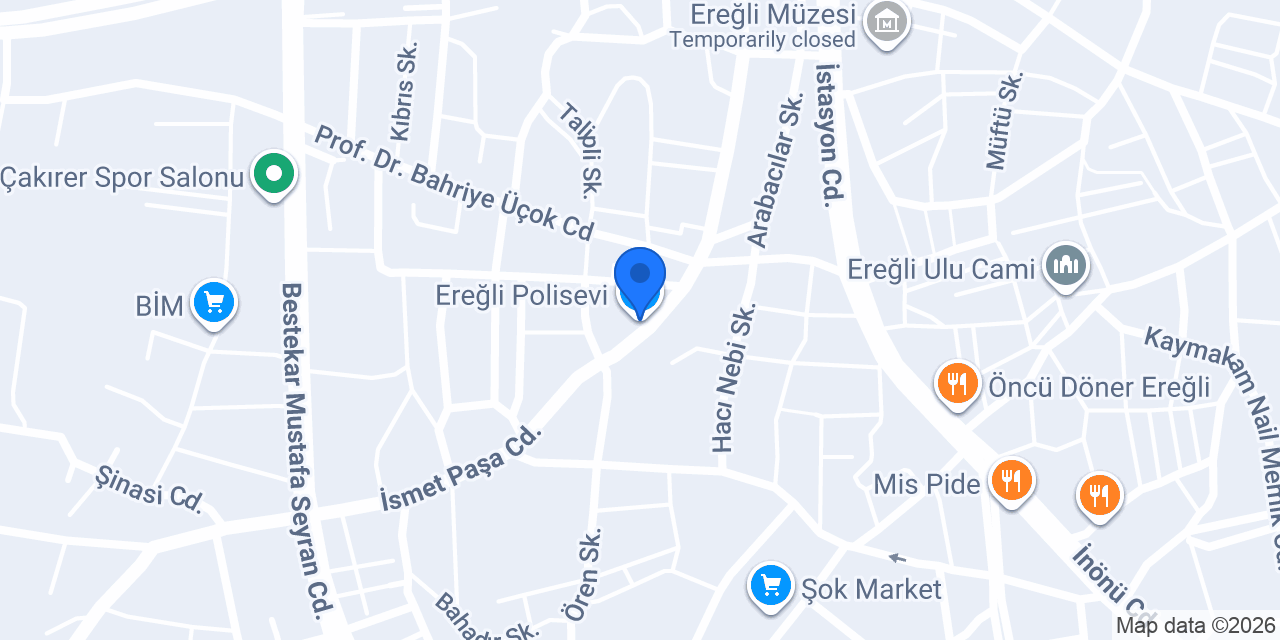 Ereğli Polisevi konumu
