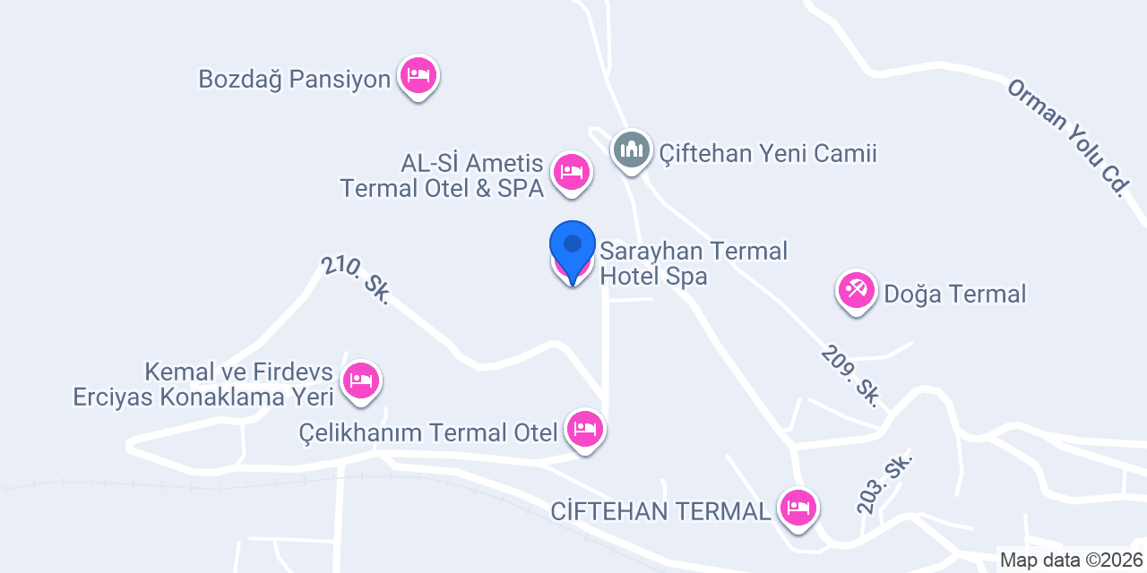 Sarayhan Termal Hotel Spa konumu