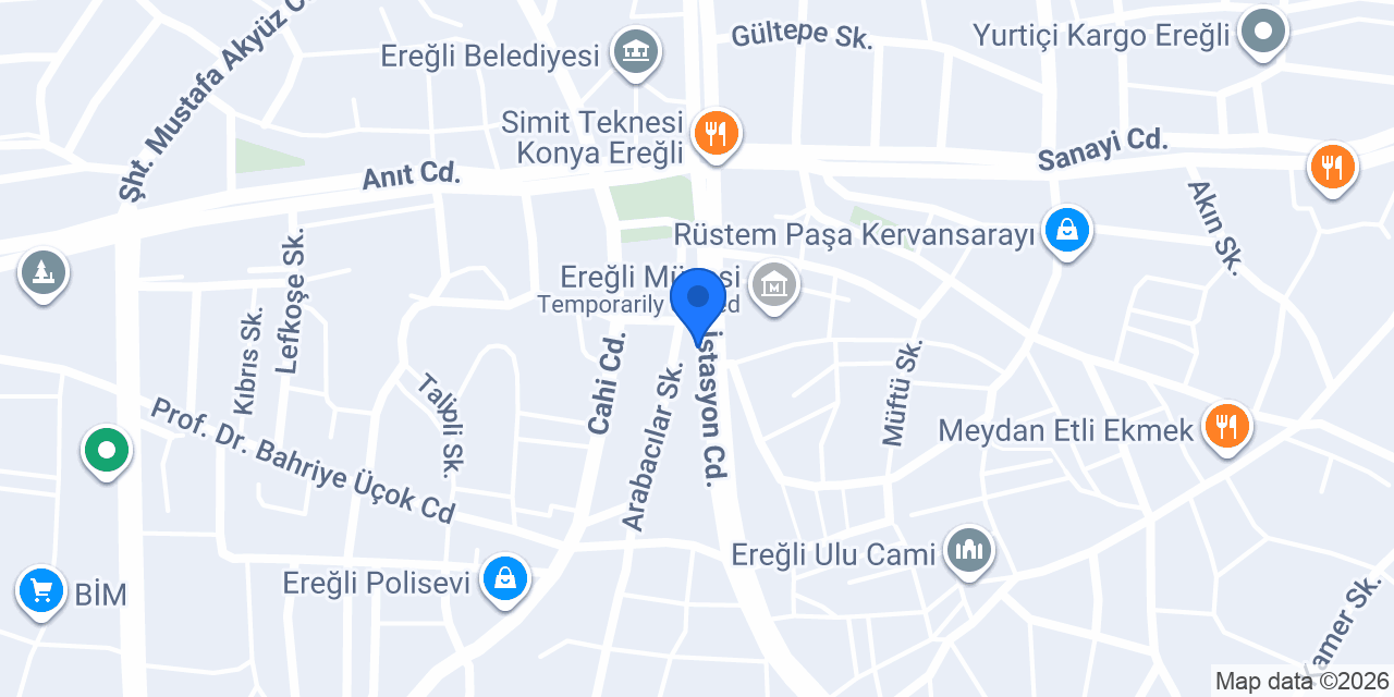 Ereğli BİLGEHANE konumu