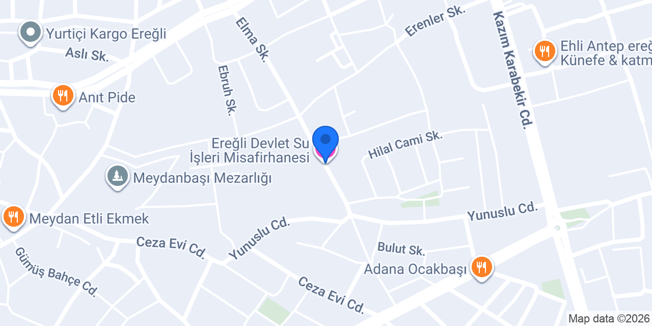 Ereğli Devlet Su İşleri Misafirhanesi konumu
