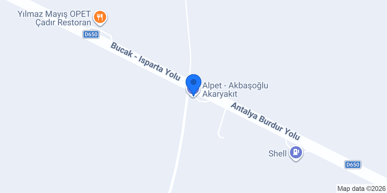 Alpet - Akbaşoğlu Akaryakıt konumu