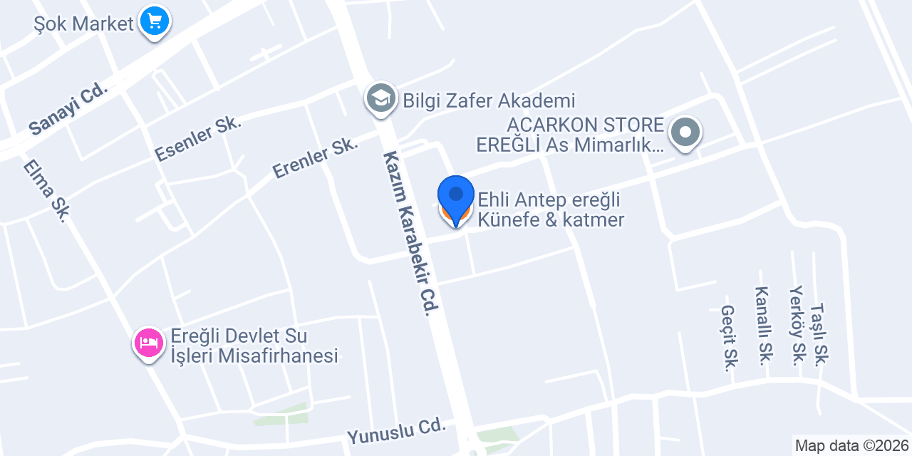Ehli Antep ereğli Künefe & katmer konumu