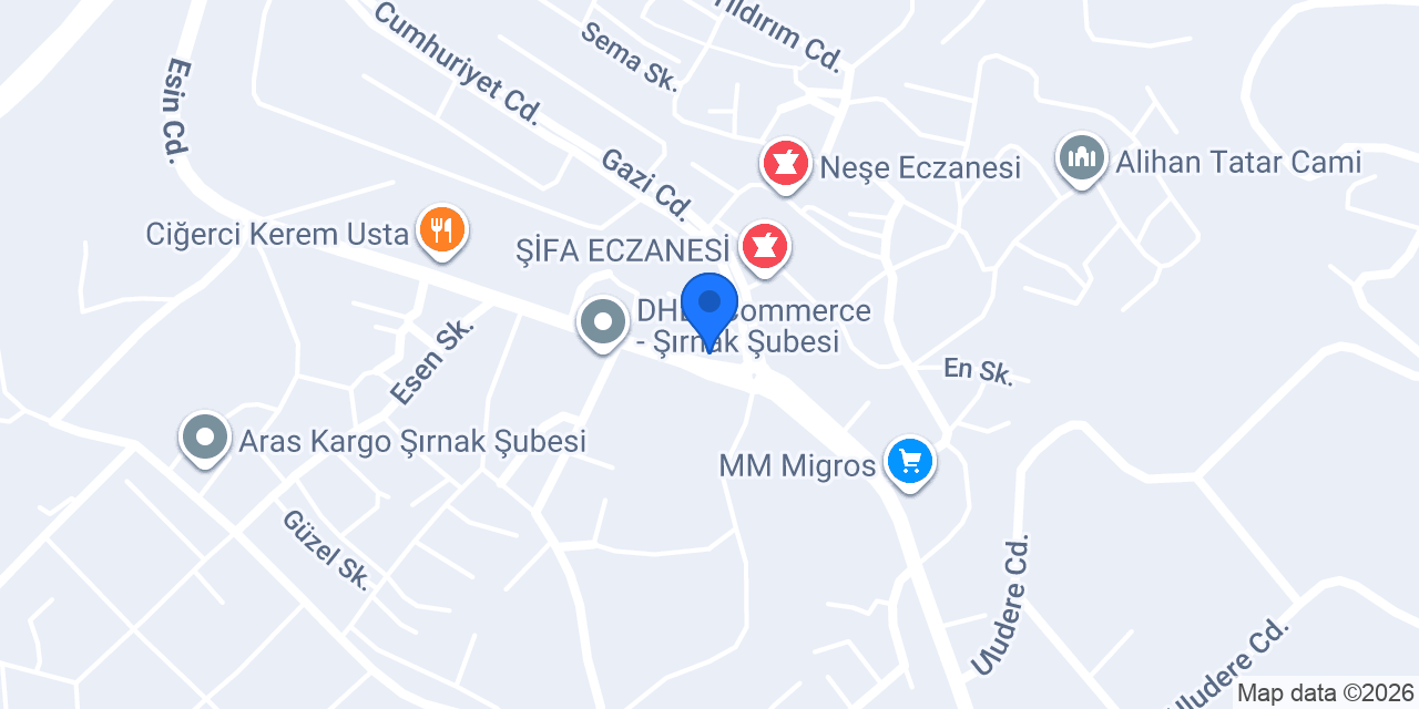 Ekrem Coşkun Döner ŞIRNAK konumu