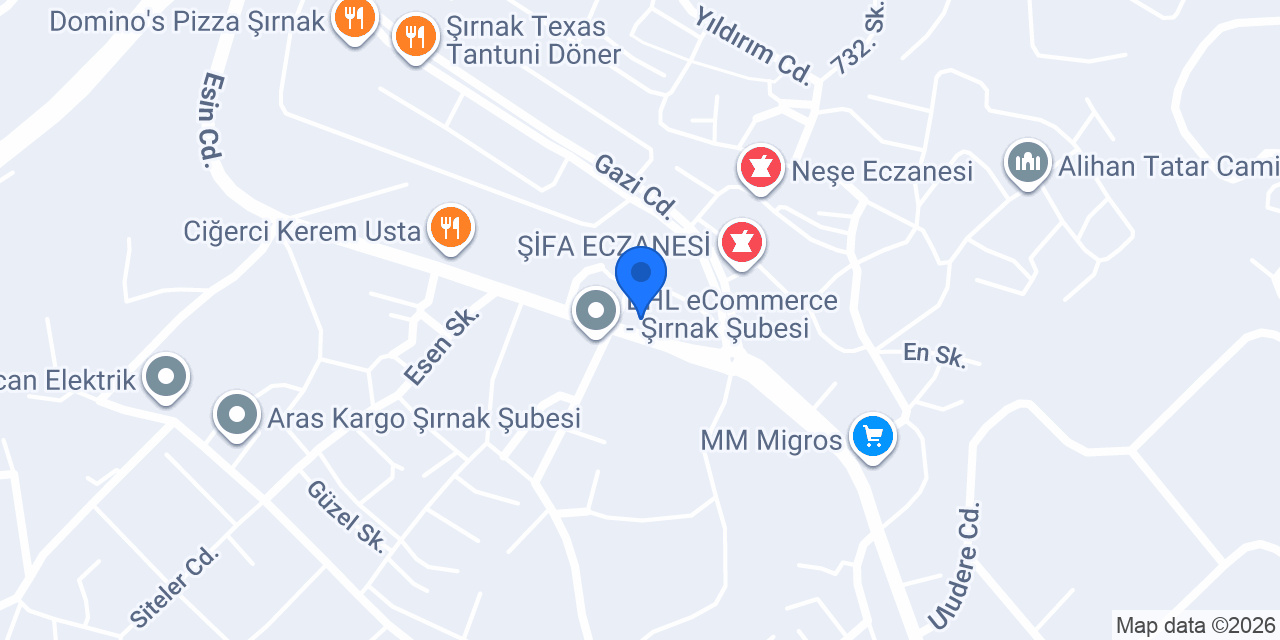 Şırnak Açelya çiçekçilik konumu