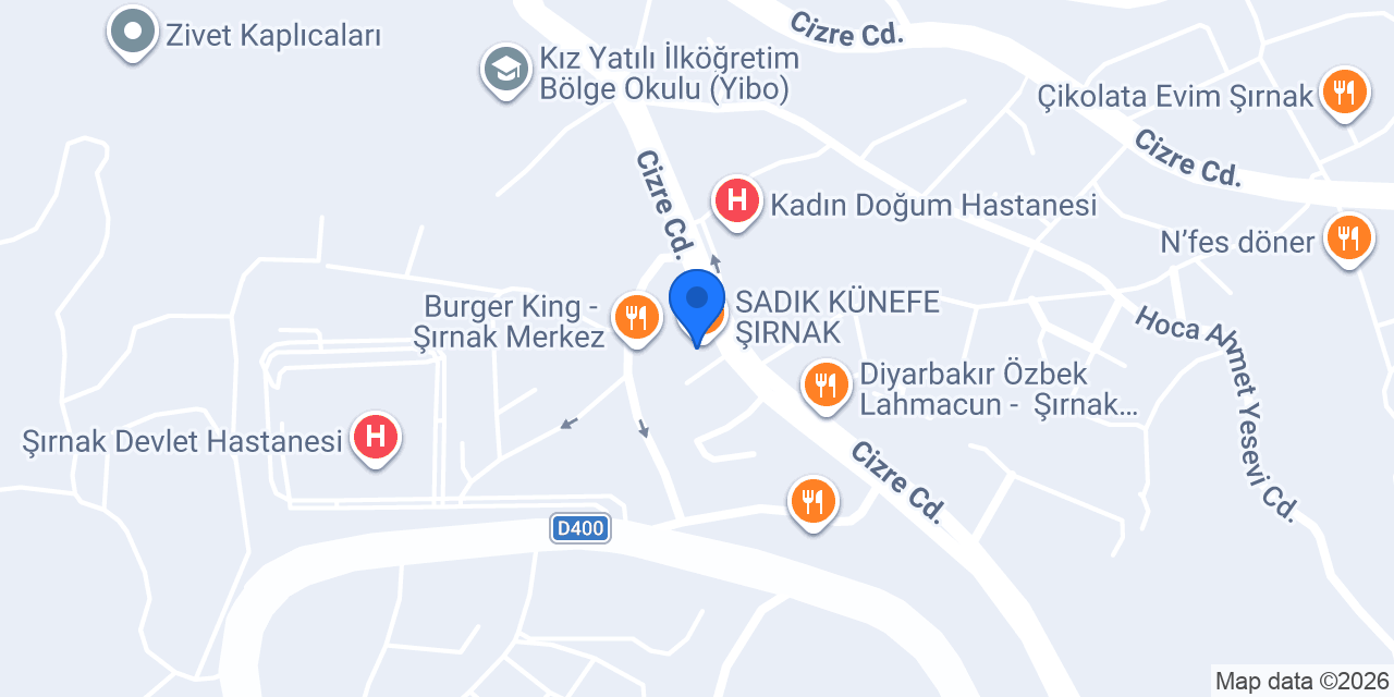 SADIK KÜNEFE ŞIRNAK konumu