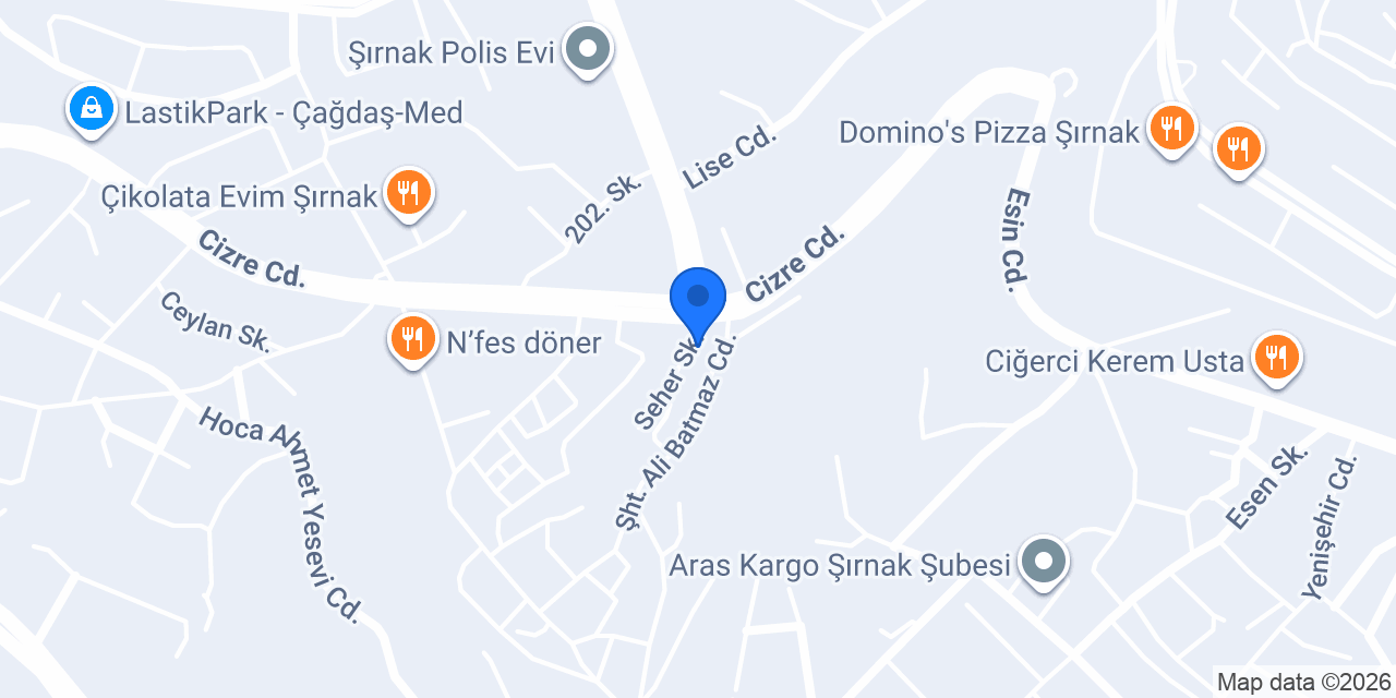 Avis Şırnak konumu
