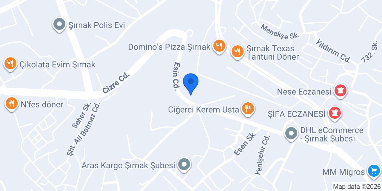Halkbank Şırnak Şubesi konumu