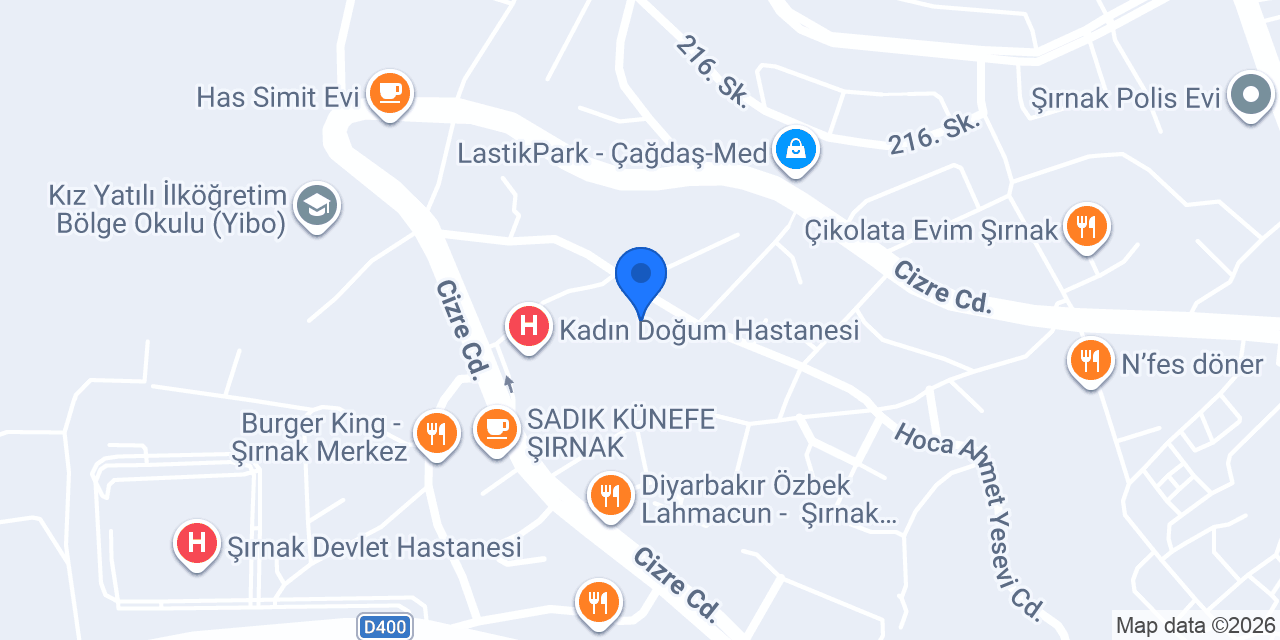 Şırnak İl Halk Kütüphanesi Müdürlüğü konumu