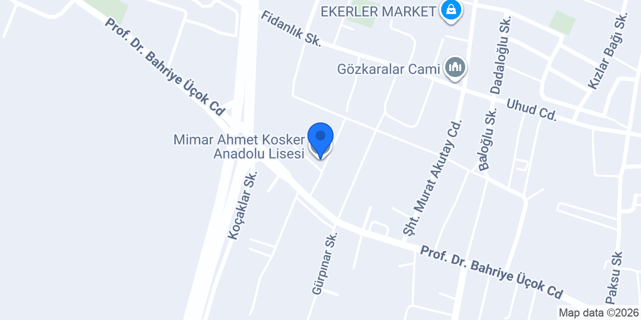 Mimar Ahmet Kosker Anadolu Lisesi konumu