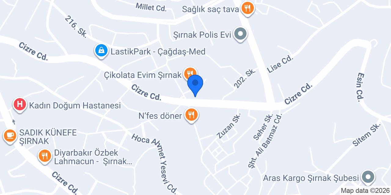 Bi Börek Şırnak konumu