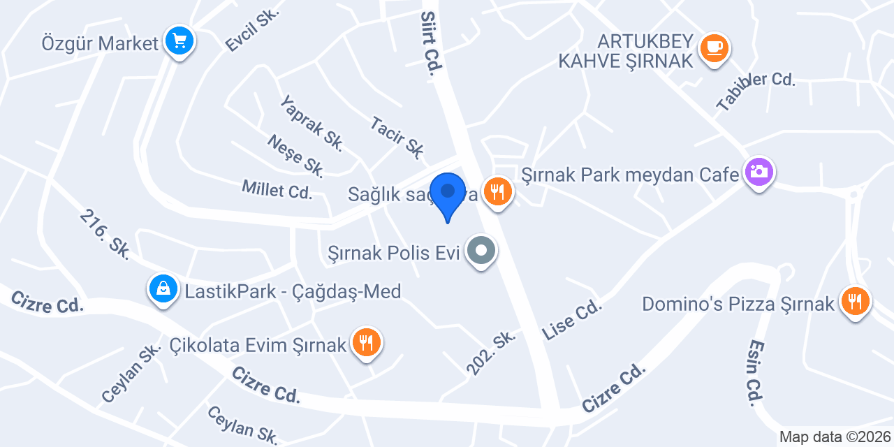 Şırnak İl Emniyet Müdürlüğü konumu
