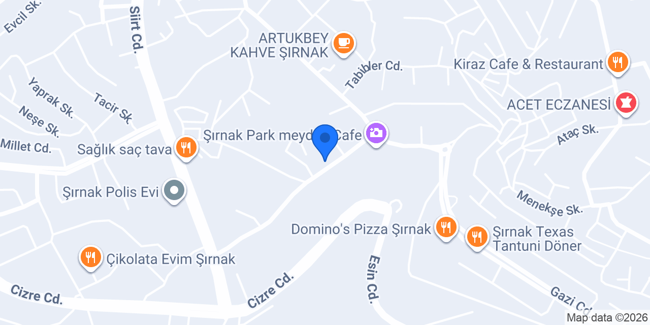 Şırnak Paşam Döner konumu