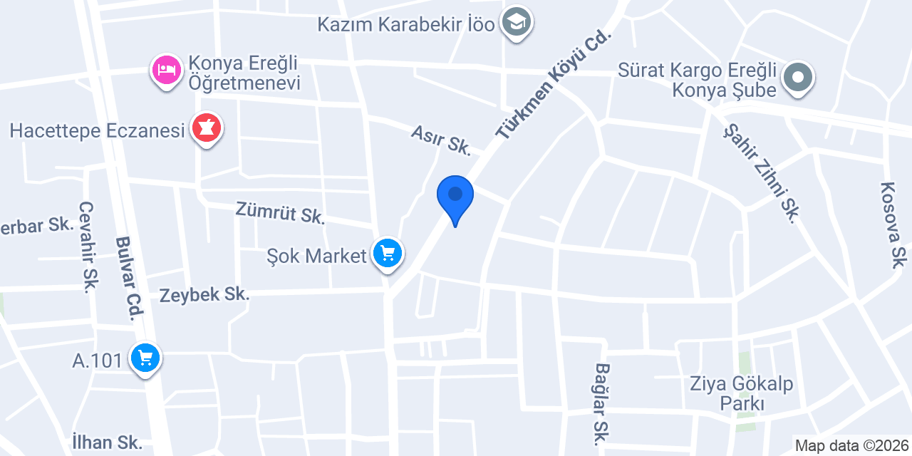 Konya Ereğli Mobilyacı Gümüş Mobilya konumu
