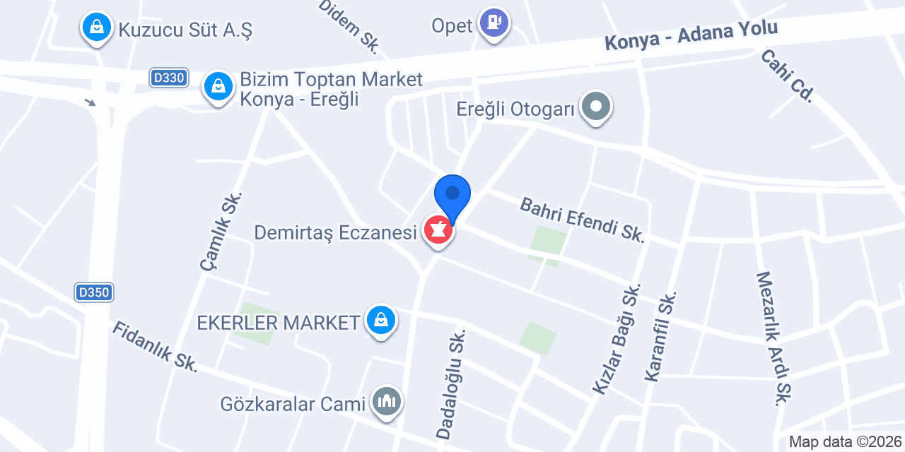 Zafer Eczanesi Ereğli konumu