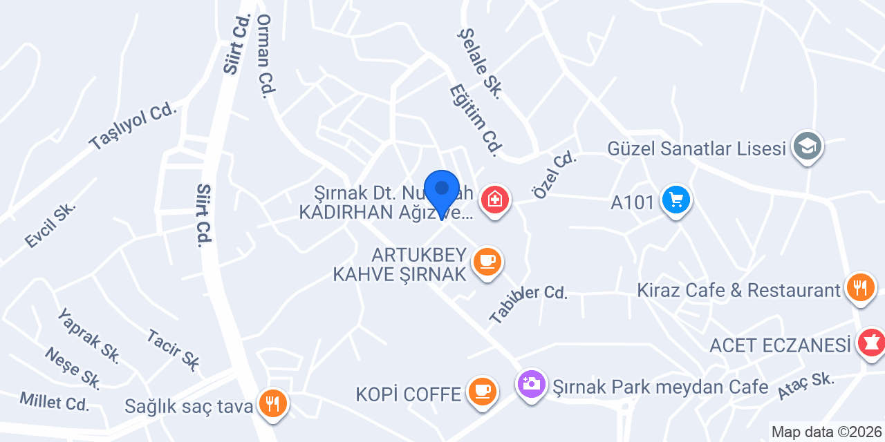 Şırnak Devlet Hastanesi Ek Binası konumu