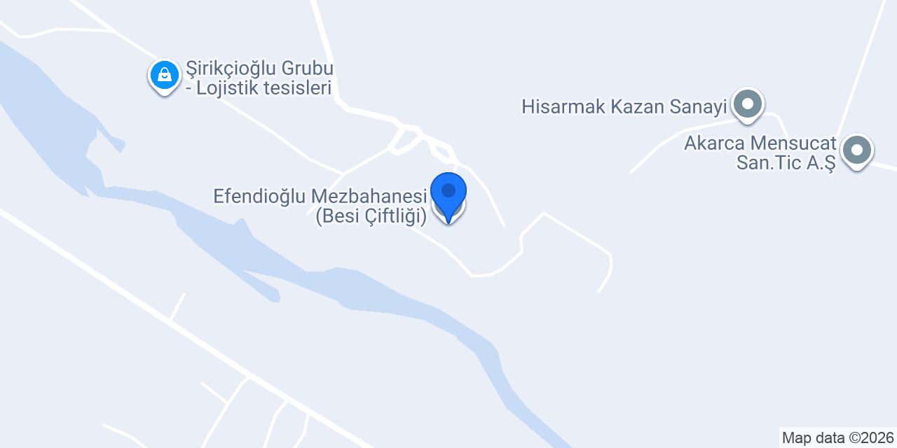 Efendioğlu Mezbahanesi (Besi Çiftliği) konumu