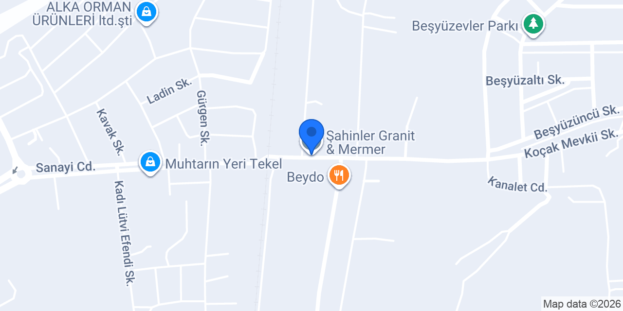 Şahinler Granit & Mermer konumu
