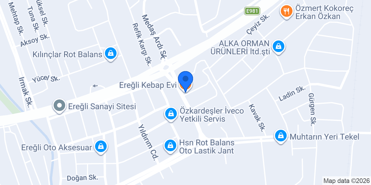 Ereğli Kebap Evi konumu