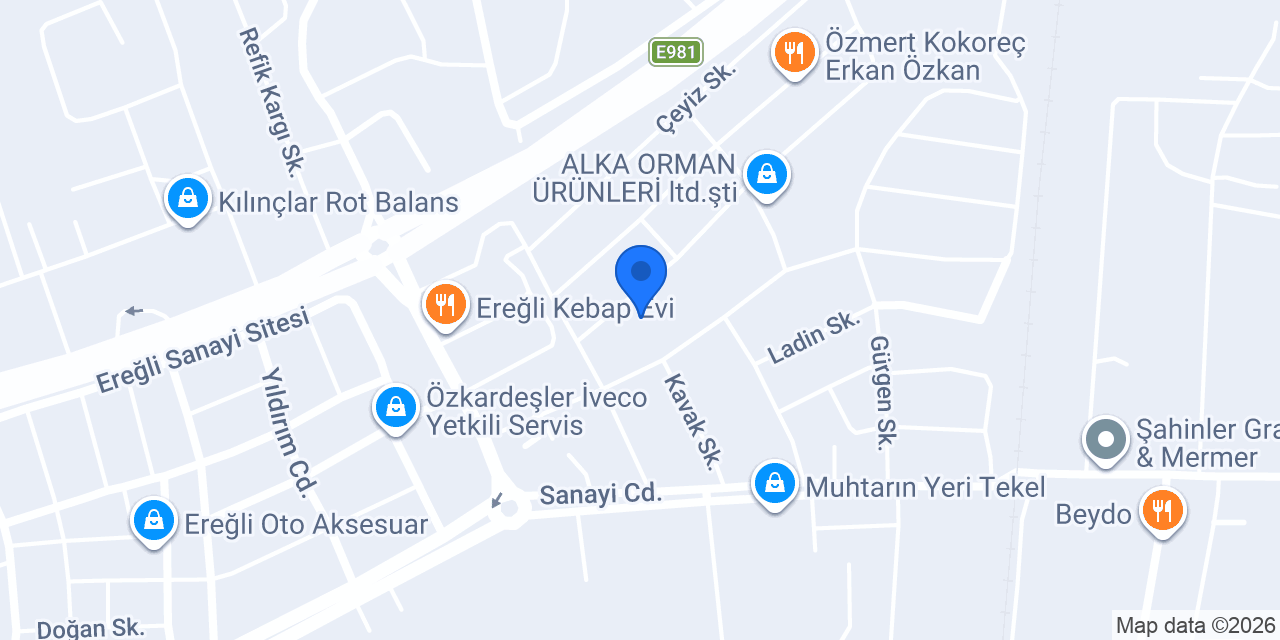 ERSEVİNÇ MOBİLYA konumu