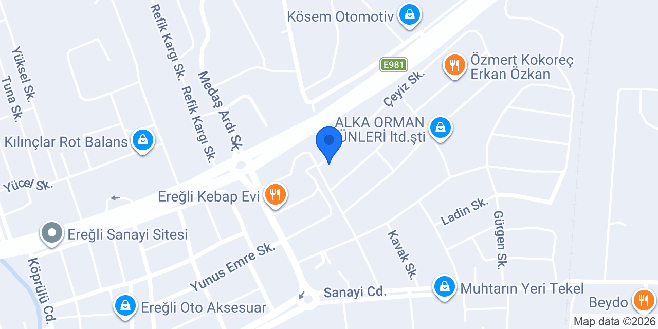 Hizmet Mobilya konumu